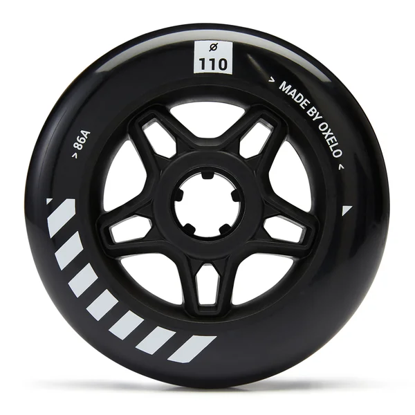 3 roues de roller en ligne OXELO 110mm / 86A noires