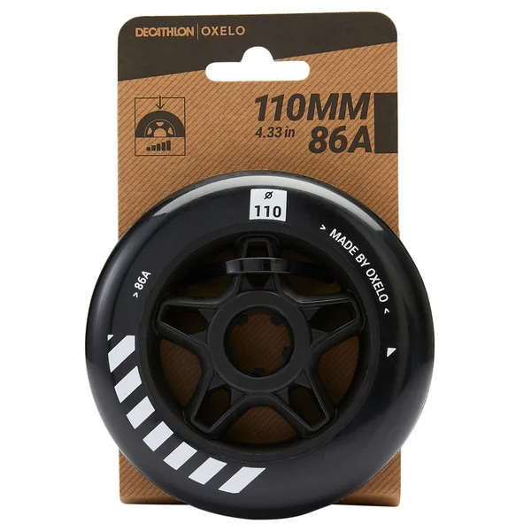 3 roues de roller en ligne OXELO 110mm / 86A noires