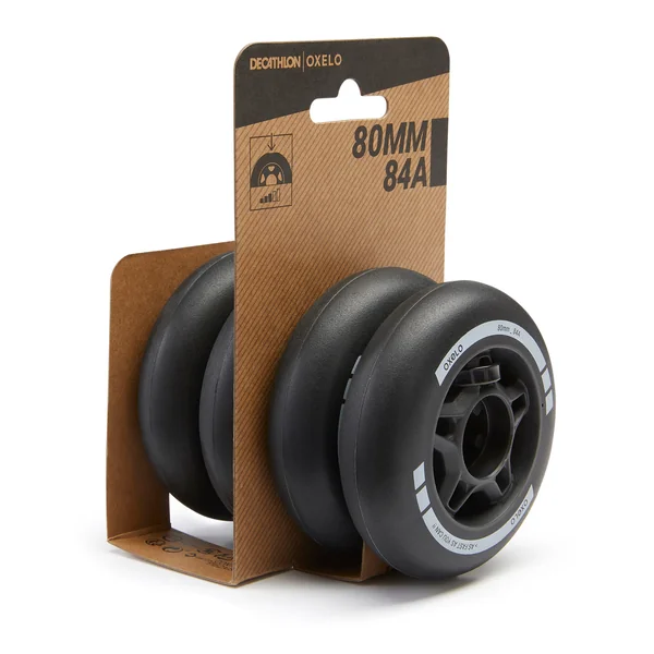 4 roues de roller en ligne fitness FIT 80mm 84A noires