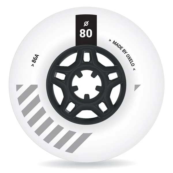 4 roues de roller en ligne freeride 80mm 86A blanches
