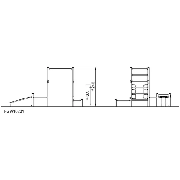 Appareil de musculation extérieur Kompan - Circuit 2 postes