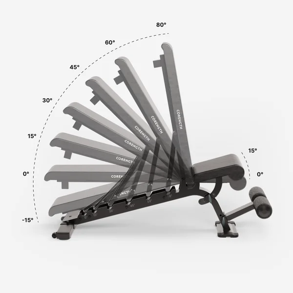 Banc de musculation renforcé, inclinable et déclinable