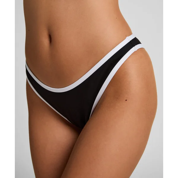 Bas de bikini néoprène taille haute échancré Mono - Noir