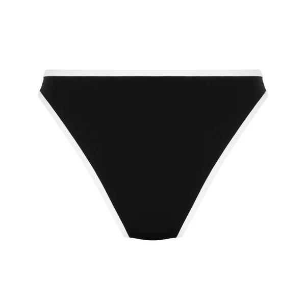 Bas de bikini néoprène taille haute échancré Mono - Noir