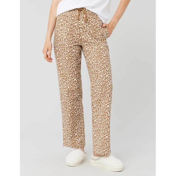 Bas de pyjama léopard Marron