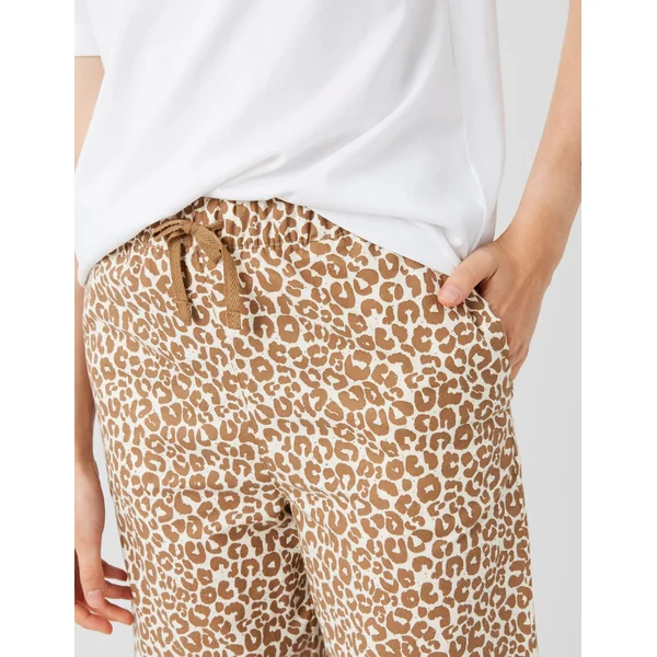 Bas de pyjama léopard Marron