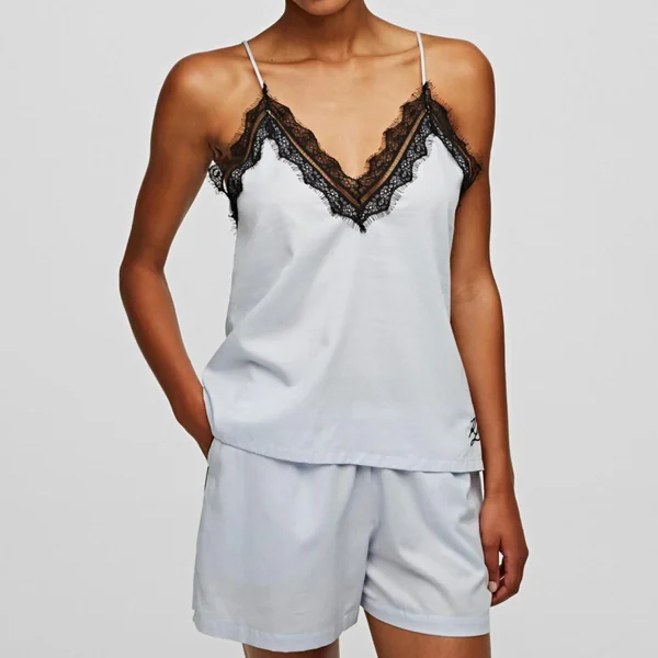 Bas de Pyjama Short Blanc en coton Karl Lagerfeld