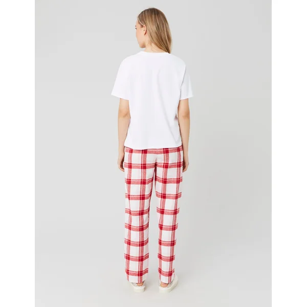 Bas de pyjama à carreaux Bordeaux