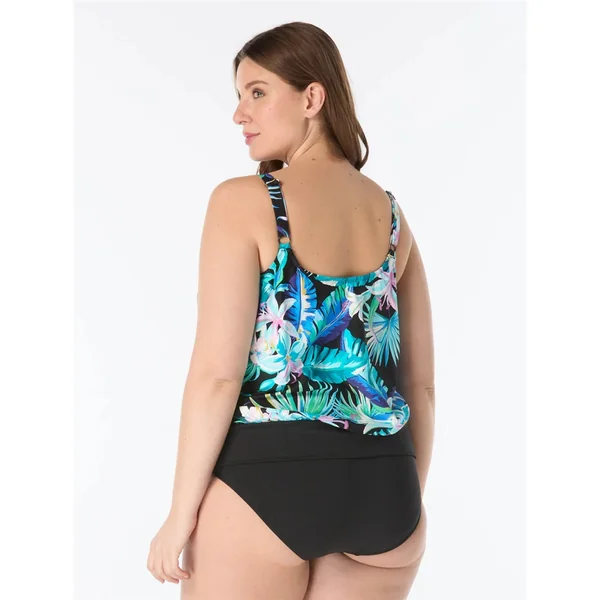Beach House - Haut de Tankini Blouson Taille Plus Bleu 16W Sarah