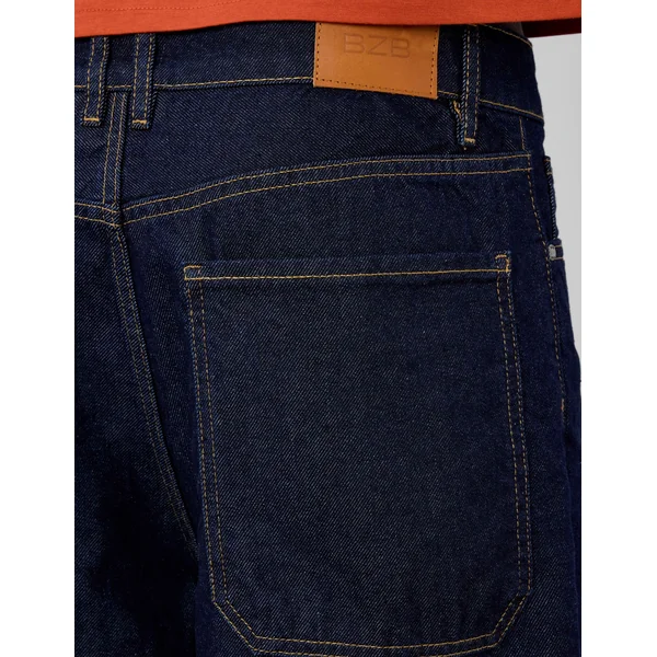 Bermuda baggy en denim Bleu moyen