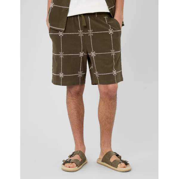 Bermuda brodé Vert kaki