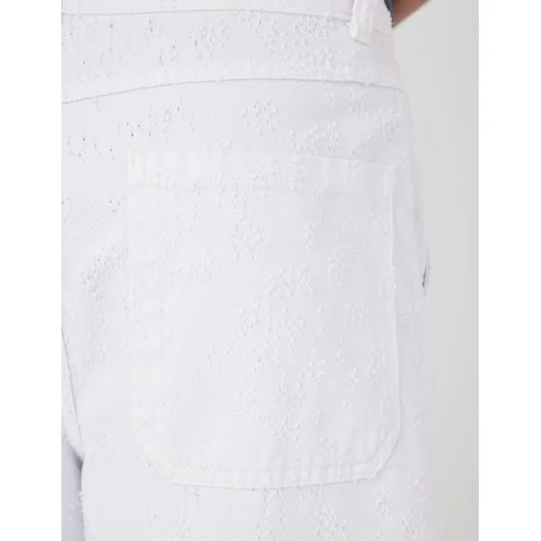 Bermuda en jean blanc fantaisie Blanc