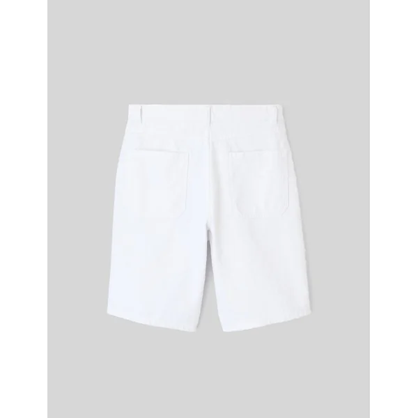 Bermuda en jean blanc fantaisie Blanc