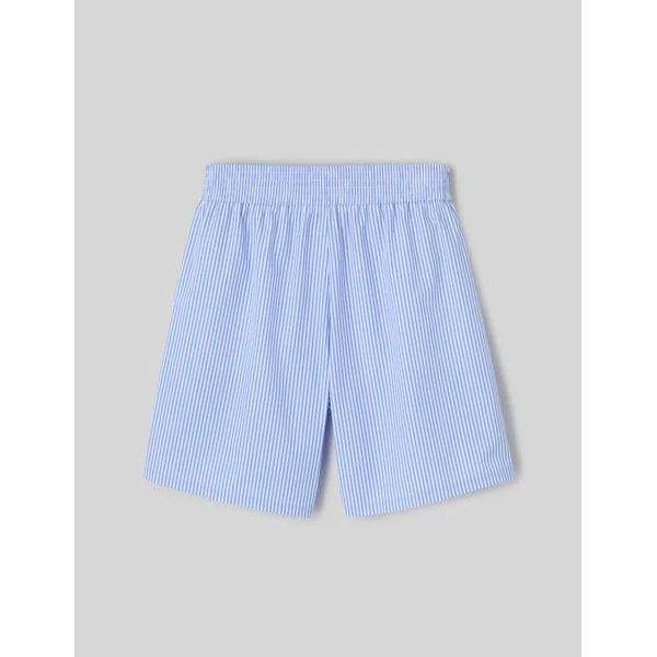 Bermuda rayé en popeline Bleu moyen