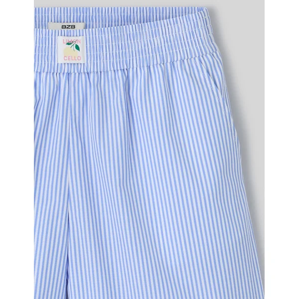 Bermuda rayé en popeline Bleu moyen