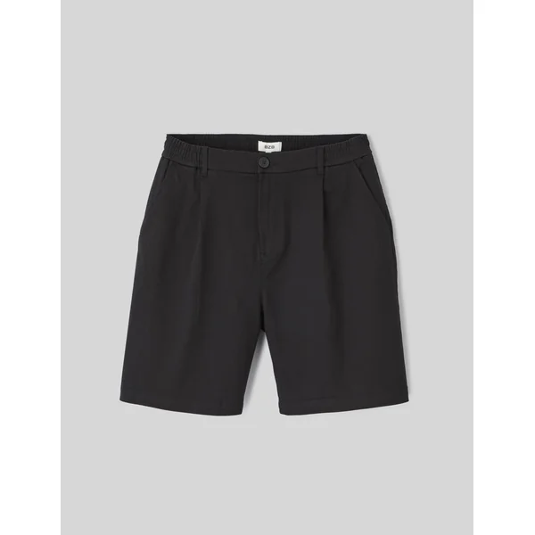 Bermuda à pinces taille élastiquée Noir