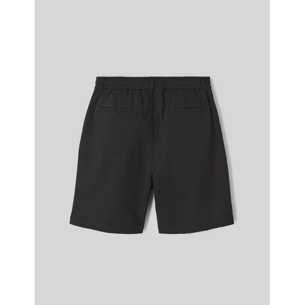 Bermuda à pinces taille élastiquée Noir