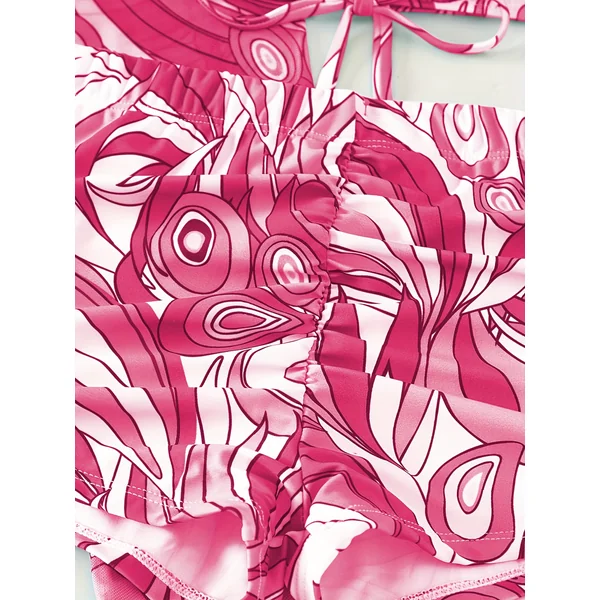Bikini 3 pièces tourbillon avec kimono manches longues