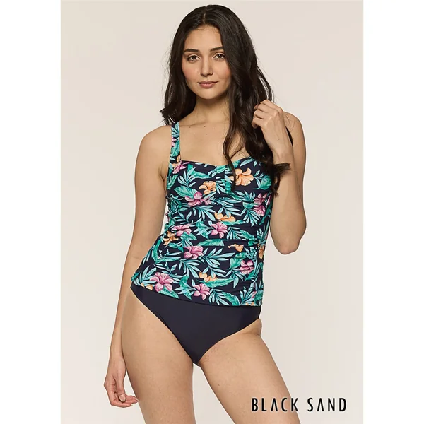 Black Sand - Haut de Tankini rembouré avec bretelles qui croisent 44 (100) D-DD Marine Fleuri 18 Brise Des Iles