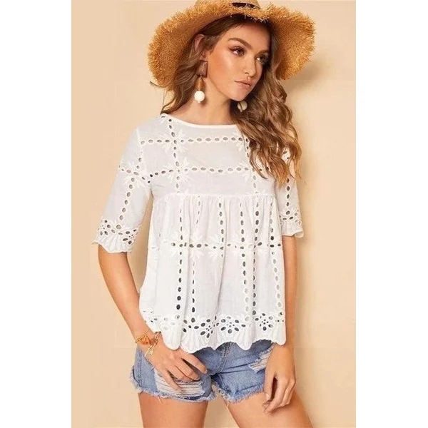 Blouse bohème femme blanche