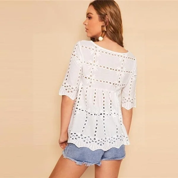 Blouse bohème femme blanche