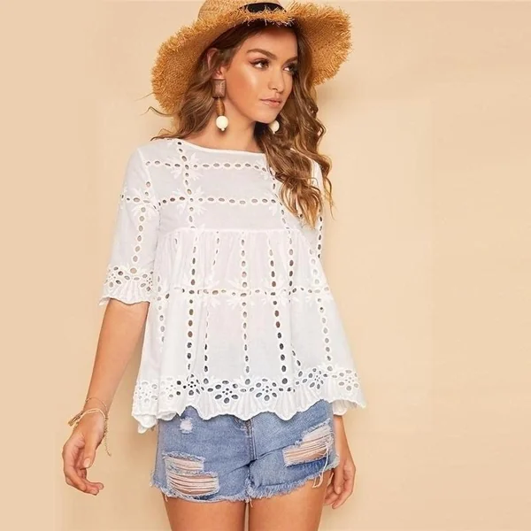Blouse bohème femme blanche