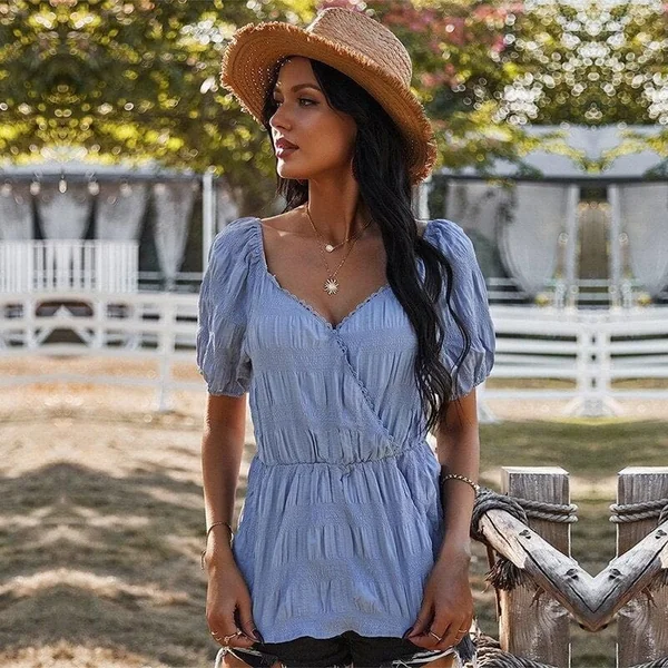 Blouse Bohème Manches Bouffantes