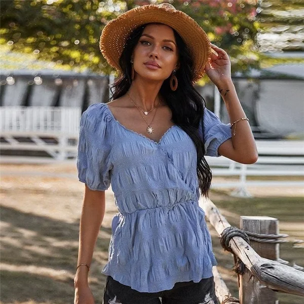 Blouse Bohème Manches Bouffantes