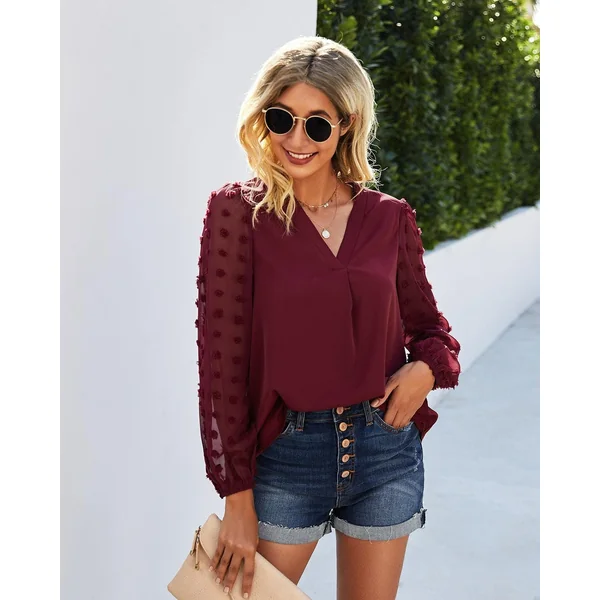 Blouse Bohème Manches Pompon