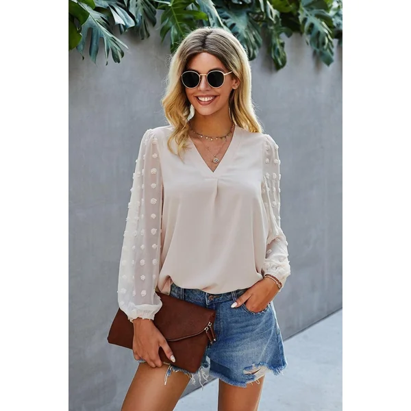 Blouse Bohème Manches Pompon