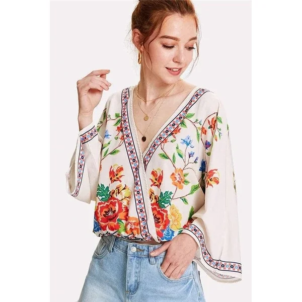 Blouse bohème à fleurs