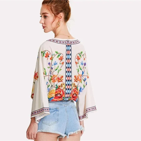 Blouse bohème à fleurs