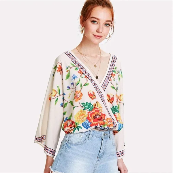 Blouse bohème à fleurs