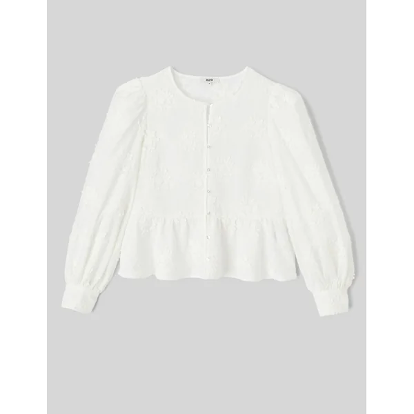 Blouse broderie 3D Blanc écru