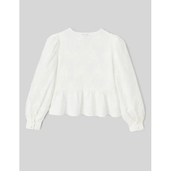 Blouse broderie 3D Blanc écru