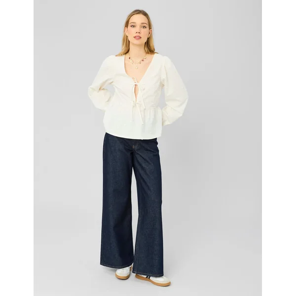 Blouse broderie 3D Blanc écru