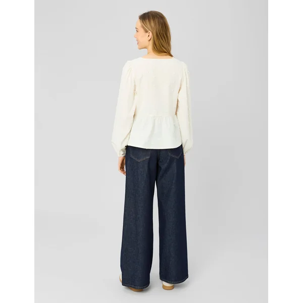 Blouse broderie 3D Blanc écru