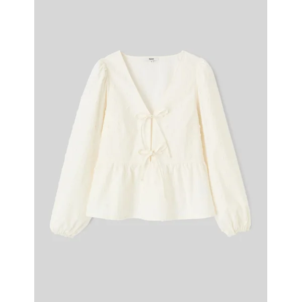 Blouse broderie 3D Blanc écru