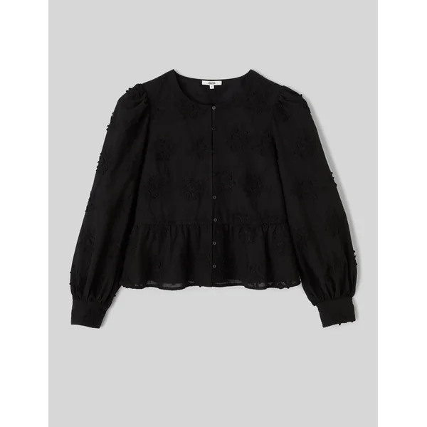 Blouse broderie 3D Noir