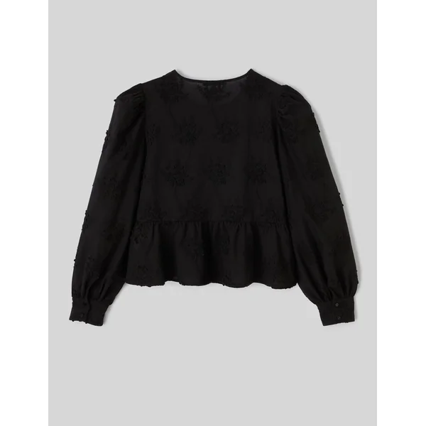 Blouse broderie 3D Noir
