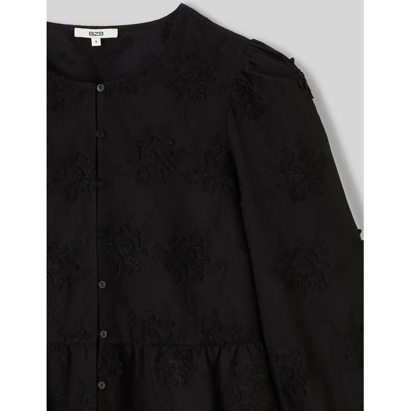 Blouse broderie 3D Noir