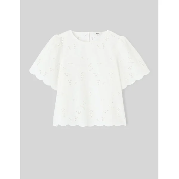 Blouse en broderie anglaise Blanc