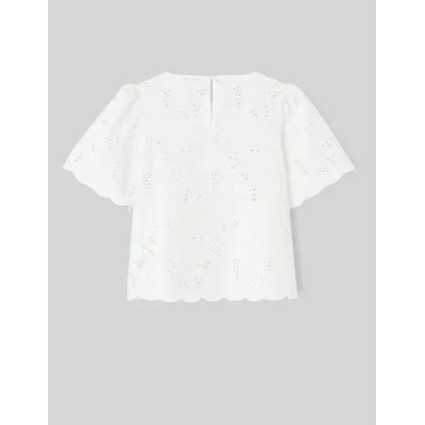 Blouse en broderie anglaise Blanc