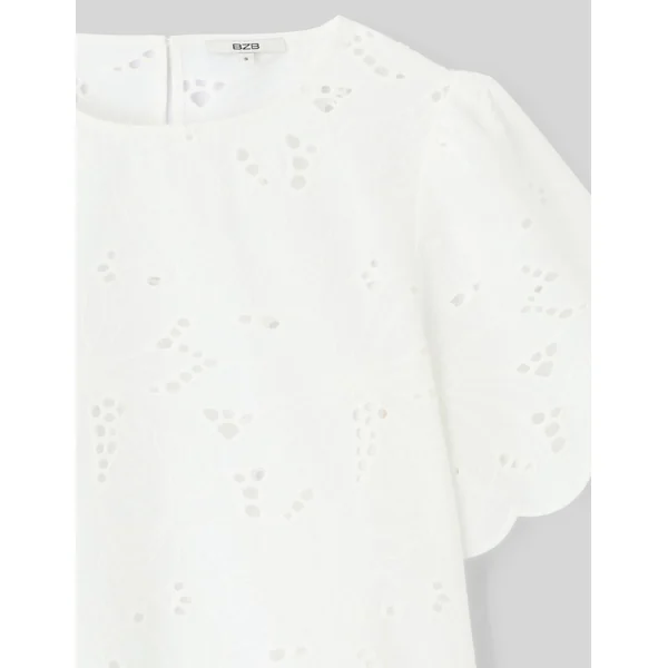Blouse en broderie anglaise Blanc