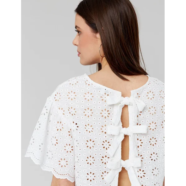 Blouse en broderie anglaise Blanc écru