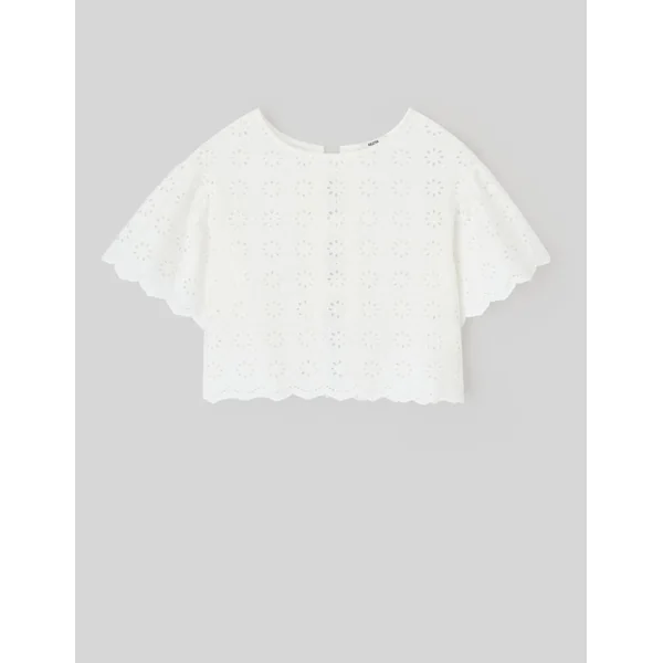 Blouse en broderie anglaise Blanc écru