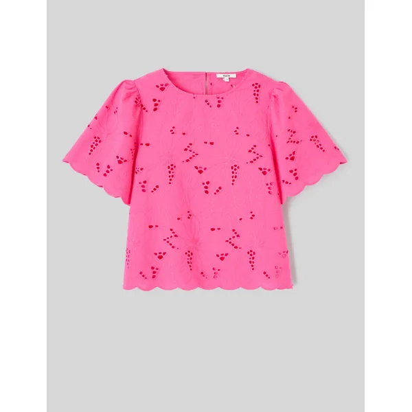 Blouse en broderie anglaise Rose