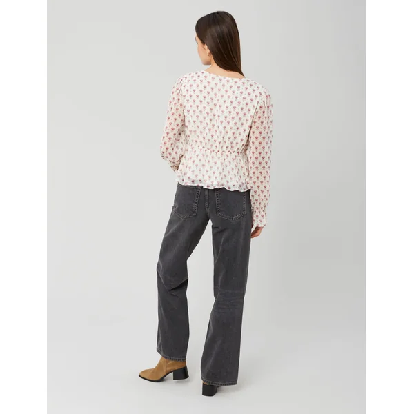 Blouse en voile imprimé Multicolore