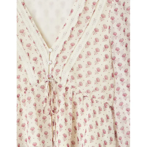 Blouse en voile imprimé Multicolore