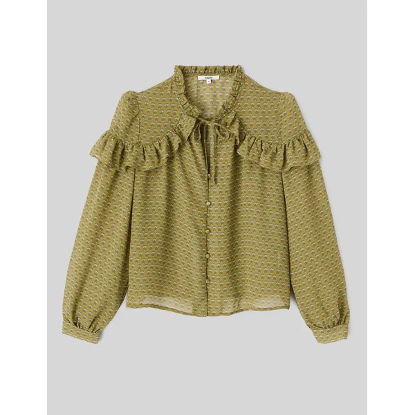 Blouse en voile imprimée Multicolore